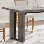 Grande table de bureau de direction rectangulaire en bois rustique, longue table de dîner de cuisine moderne pour salle à manger, repas en famille