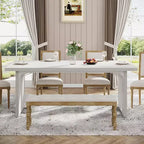 Grande table de bureau de direction rectangulaire en bois rustique, longue table de dîner de cuisine moderne pour salle à manger, repas en famille