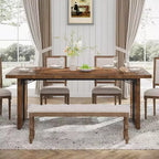 Grande table de bureau de direction rectangulaire en bois rustique, longue table de dîner de cuisine moderne pour salle à manger, repas en famille