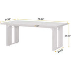 Grande table de bureau de direction rectangulaire en bois rustique, longue table de dîner de cuisine moderne pour salle à manger, repas en famille