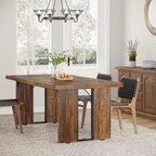 Grande table de bureau de direction rectangulaire en bois rustique, longue table de dîner de cuisine moderne pour salle à manger, repas en famille