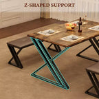 Table de salle à manger, Table de cuisine pour 4 personnes, Ensemble de salle à manger 3 pièces avec 2 bancs pour petit espace, appartement, salle à manger, gain de place