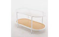 Karl Home White Rattan Oval Coffee Table