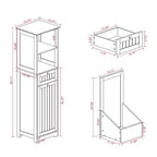 Meuble de rangement avec un tiroir et une étagère ouverte, meuble de tri de linge basculant pour salle de bain, salon, blanc