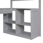 Lit mezzanine simple avec armoire, cadre de lit mezzanine simple en bois massif avec bureau et étagères