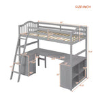 Lit mezzanine simple avec armoire, cadre de lit mezzanine simple en bois massif avec bureau et étagères