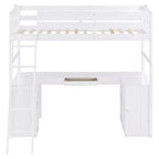 Lit mezzanine simple avec armoire, cadre de lit mezzanine simple en bois massif avec bureau et étagères