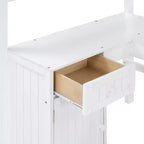 Lit mezzanine simple avec armoire, cadre de lit mezzanine simple en bois massif avec bureau et étagères