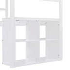 Lit mezzanine simple avec armoire, cadre de lit mezzanine simple en bois massif avec bureau et étagères