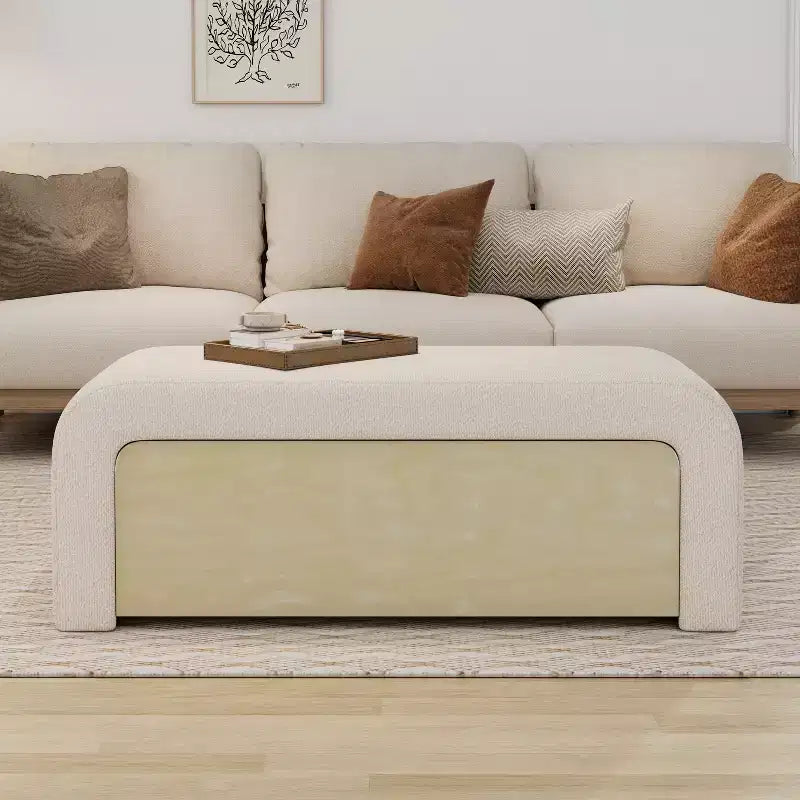 Christopher Knight Home Fiora Modern Boucle Upholstered Ottoman With Drawer