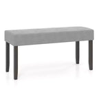 Costway 1/2 PCS Upholstered Entryway Bench with Padded Seat Solid Rubber Wood Legs for Living Room