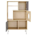 Étagère à livres 2 en 1 avec arbre à chat, vitrine, cache-litière, étagère d'escalade, bibliothèque de rangement, naturel