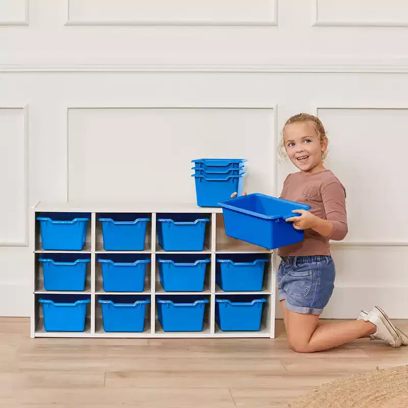 Meuble de rangement 12 casiers et 15 bacs à façade ouverte, 3x4, Meuble pour enfants