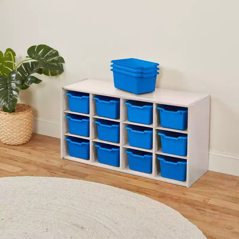 Meuble de rangement 12 casiers et 15 bacs à façade ouverte, 3x4, Meuble pour enfants