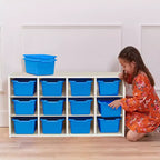 Meuble de rangement 12 casiers et 15 bacs à façade ouverte, 3x4, Meuble pour enfants