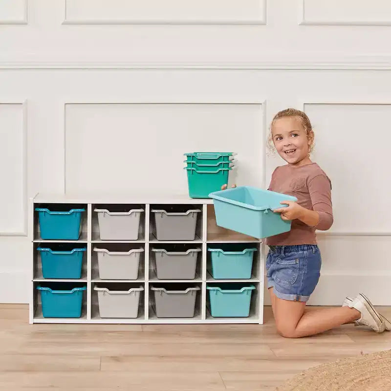 Meuble de rangement 12 casiers et 15 bacs à façade ouverte, 3x4, Meuble pour enfants