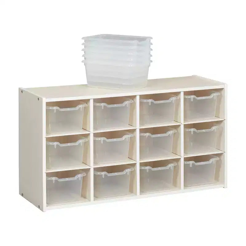 Meuble de rangement 12 casiers et 15 bacs à façade ouverte, 3x4, Meuble pour enfants