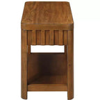Table d'appoint rectangulaire de ferme de 25 pouces avec étagère de rangement