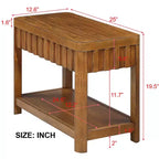 Table d'appoint rectangulaire de ferme de 25 pouces avec étagère de rangement