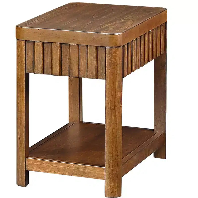 Table d'appoint rectangulaire de ferme de 25 pouces avec étagère de rangement