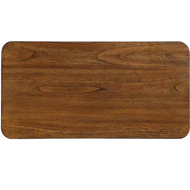 Table d'appoint rectangulaire de ferme de 25 pouces avec étagère de rangement