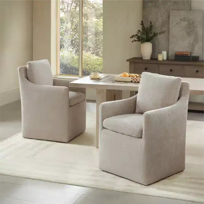 Chaise de salle à manger moderne avec roulettes, aucun assemblage requis