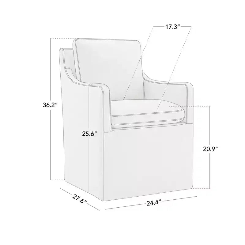 Chaise de salle à manger moderne avec roulettes, aucun assemblage requis