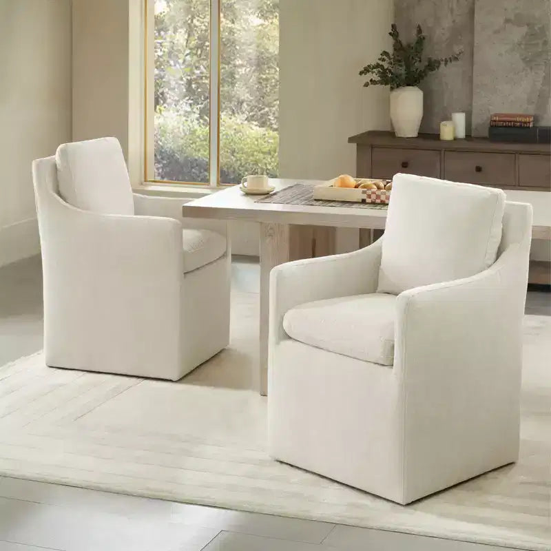Chaise de salle à manger moderne avec roulettes, aucun assemblage requis
