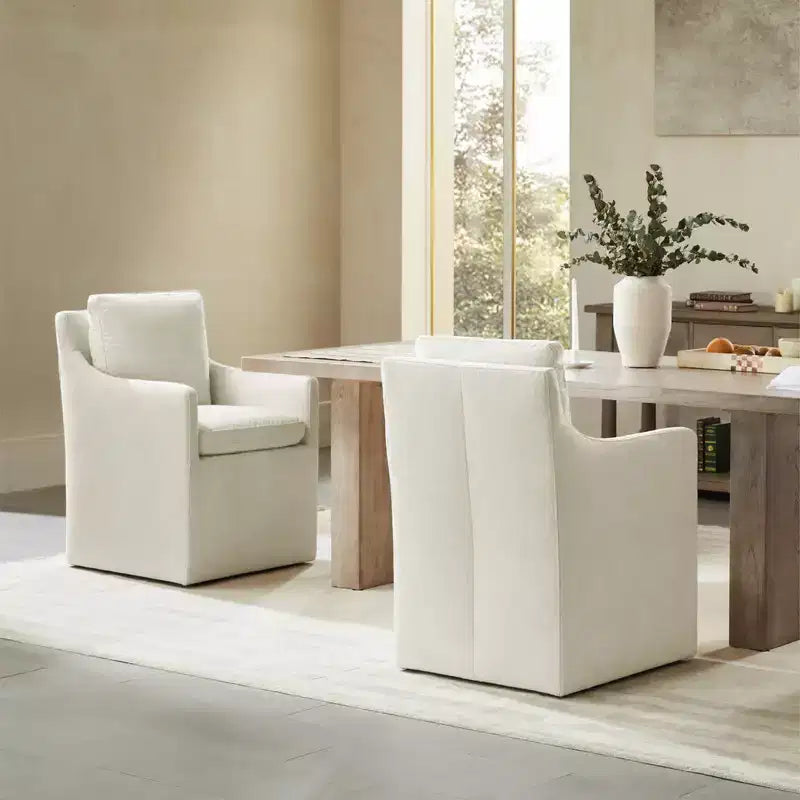 Chaise de salle à manger moderne avec roulettes, aucun assemblage requis