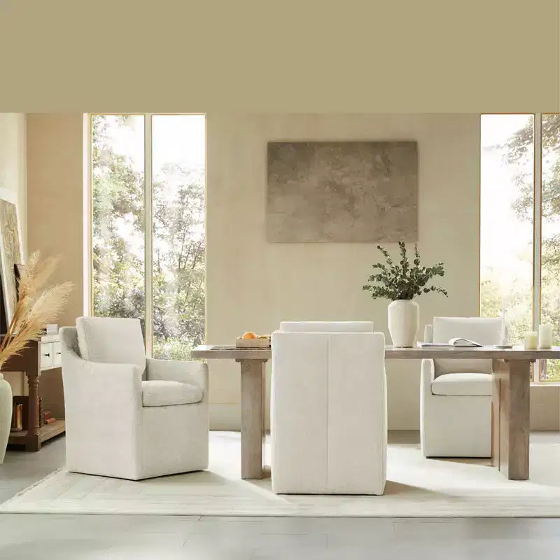 Chaise de salle à manger moderne avec roulettes, aucun assemblage requis