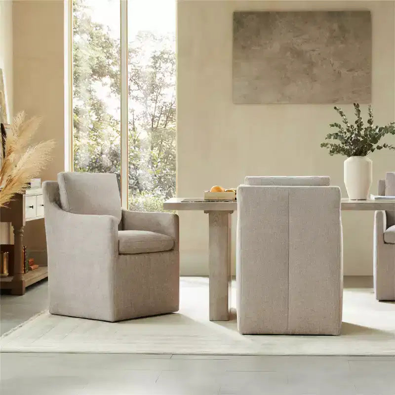 Chaise de salle à manger moderne avec roulettes, aucun assemblage requis
