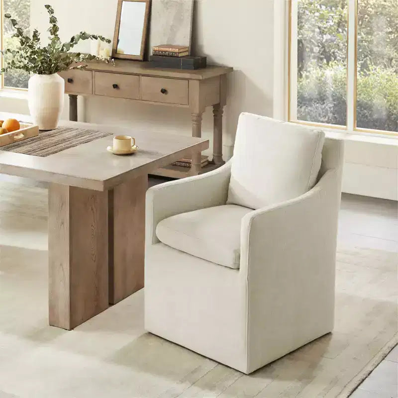 Chaise de salle à manger moderne avec roulettes, aucun assemblage requis
