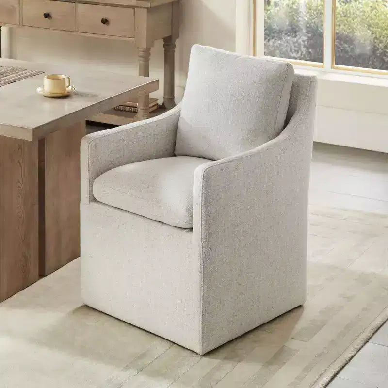 Chaise de salle à manger moderne avec roulettes, aucun assemblage requis