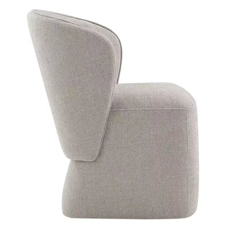 Chaise de salle à manger moderne avec roulettes et dossier enveloppant