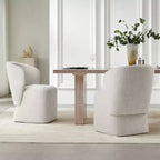 Chaise de salle à manger moderne avec roulettes et dossier enveloppant