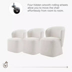 Chaise de salle à manger moderne avec roulettes et dossier enveloppant