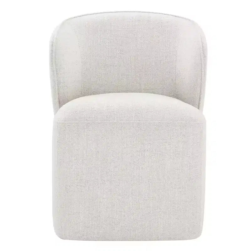 Chaise de salle à manger moderne avec roulettes et dossier enveloppant