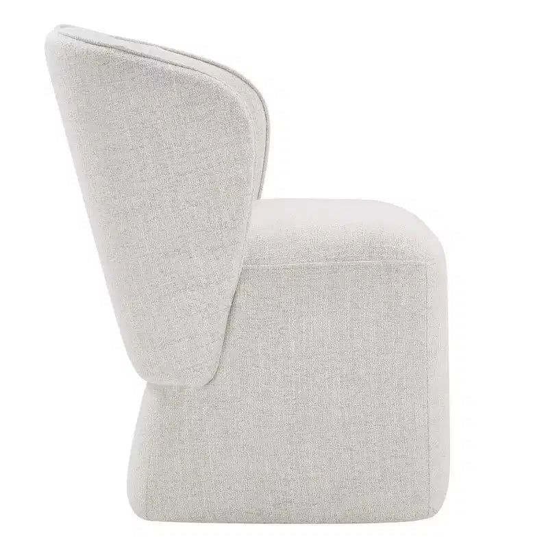 Chaise de salle à manger moderne avec roulettes et dossier enveloppant