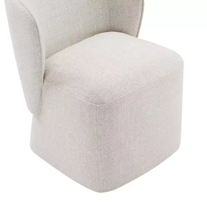 Chaise de salle à manger moderne avec roulettes et dossier enveloppant