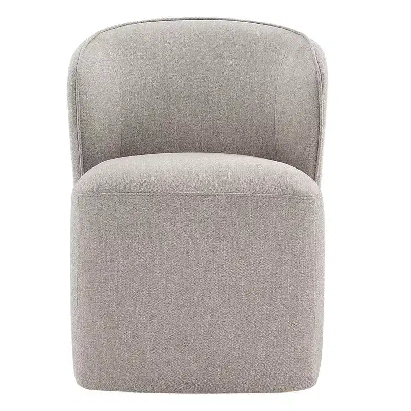 Chaise de salle à manger moderne avec roulettes et dossier enveloppant