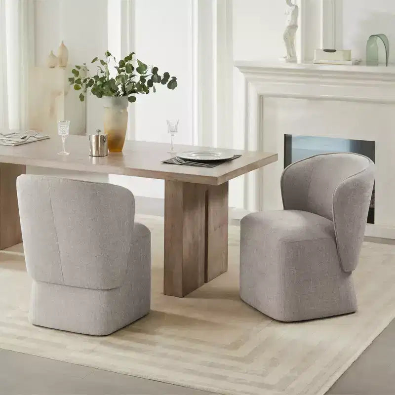Spruce&Spring Morden Dining Room Chair with Casters and Wrap-round Back