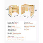 Table et chaise de sevrage Montessori, table et chaises 3-en-1 en bois pour tout-petits avec tableau noir, table réglable en hauteur pour les 1-5 ans, naturel