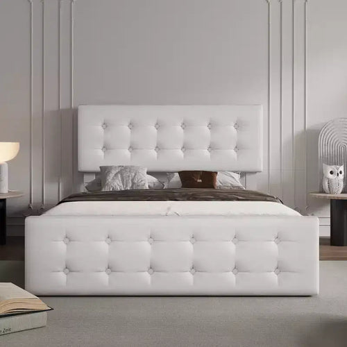 Table d'appoint rectangulaire en métal blanc de 64,7 cm de hauteur - 1 pièce