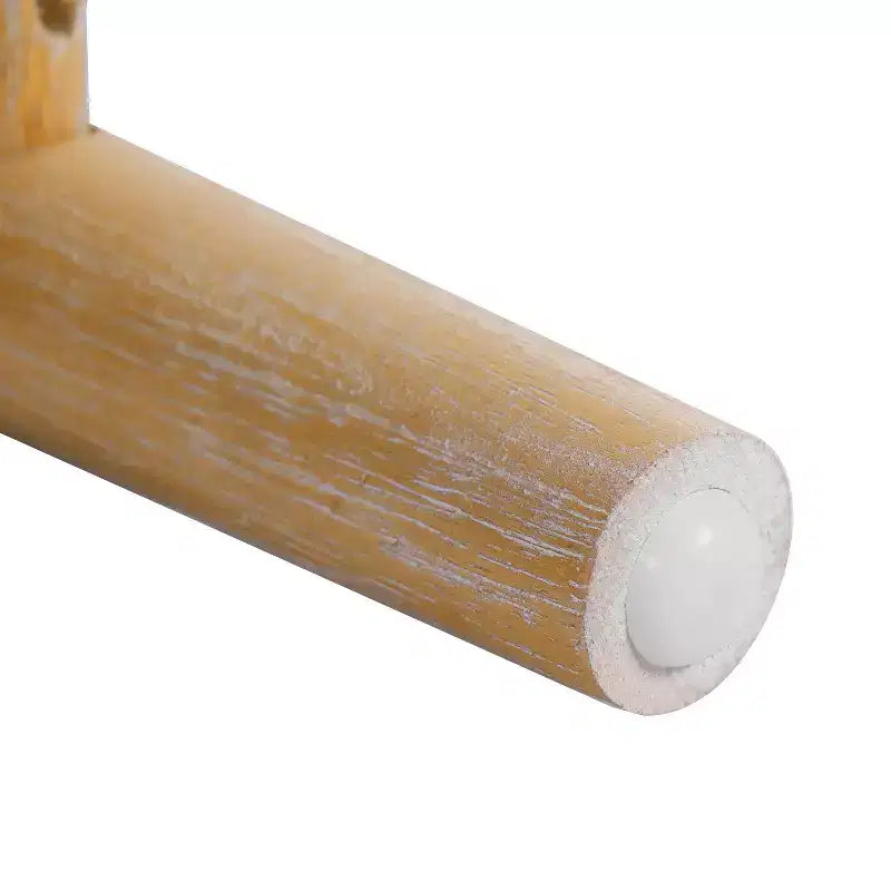 Tabourets de comptoir sans dossier en bois d'acacia et assise en osier tressé Boho 25.8