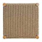 Tabourets de comptoir sans dossier en bois d'acacia et assise en osier tressé Boho 25.8