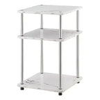 HomeStock 25.5 in.H White Color Rectangle Metal Table Top End Table 1 -piece