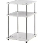 Table d'appoint rectangulaire en métal blanc de 64,7 cm de hauteur - 1 pièce