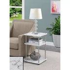 Table d'appoint rectangulaire en métal blanc de 64,7 cm de hauteur - 1 pièce