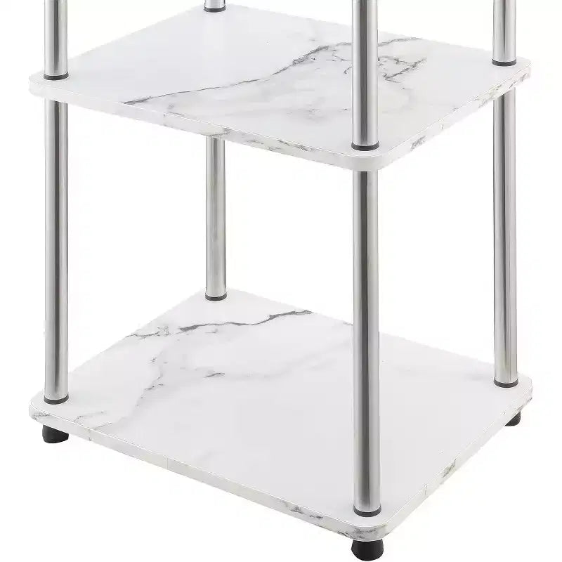 Table d'appoint rectangulaire en métal blanc de 64,7 cm de hauteur - 1 pièce
