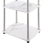 Table d'appoint rectangulaire en métal blanc de 64,7 cm de hauteur - 1 pièce